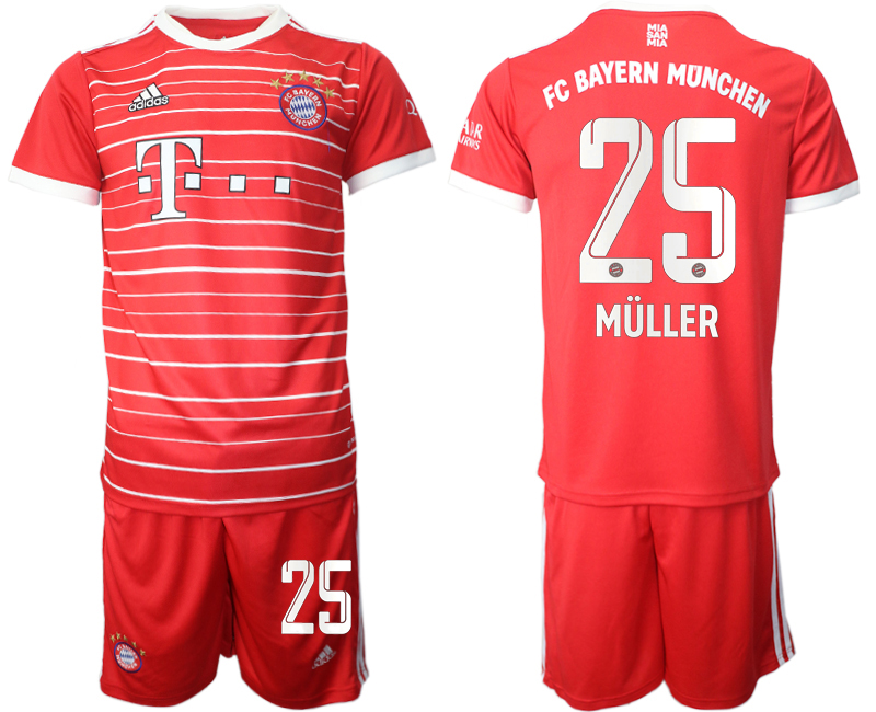 Cheap Men 2022-2023 Club Bayern Munich home Red 25 Adidas Soccer Jersey